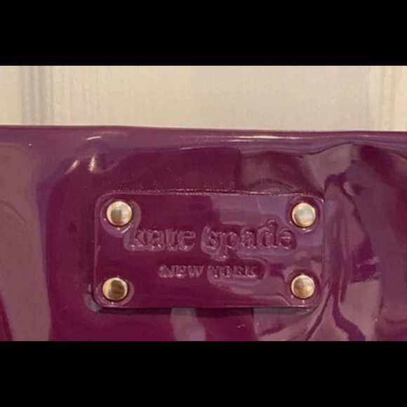 Purple, patent leather Kate Spade tote in great condition. - Picture 6 of 9